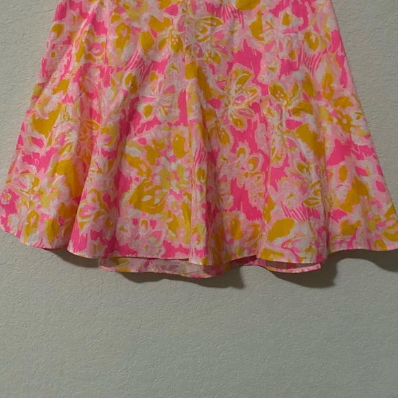 LILLY PULITZER Kir Royal Pink Yellow OOH LA LA LEVY Floral Tropical Skirt 4 - Picture 2 of 12